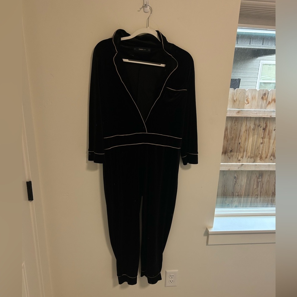 Zara velvet jumpsuit